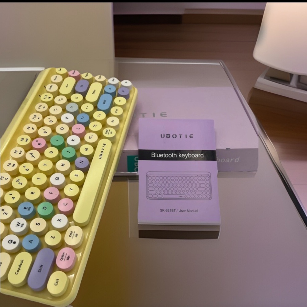 UBOTIE Bluetooth Portable Computer Keyboard Mini Wireless (Colorful Yellow) - Picture 2 of 16